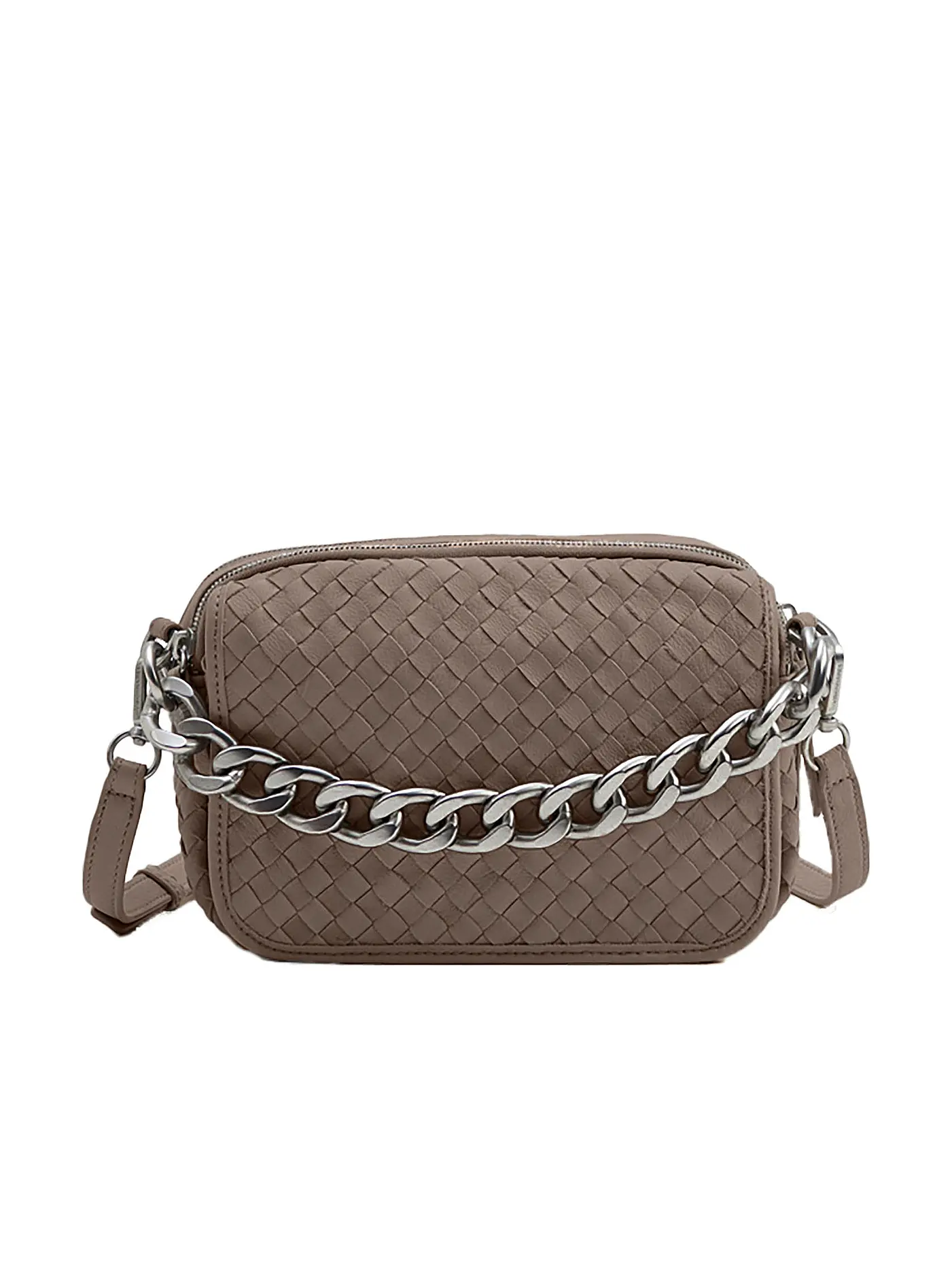 LES VISIONNAIRES | Ledertasche - Umhängetasche EMILY WEAVE | grau